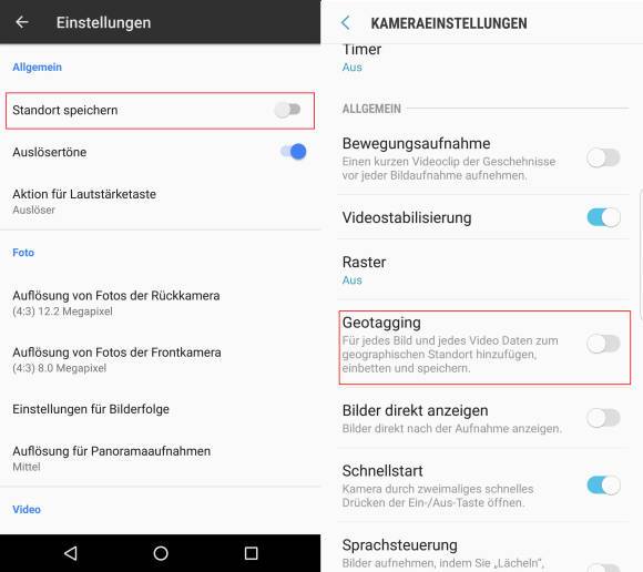 Fotos ohne Standortverfolgung knipsen